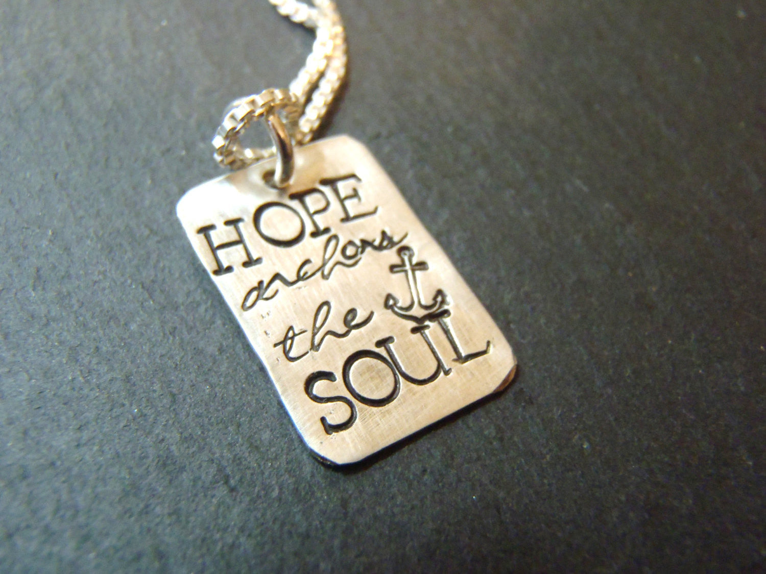 Hope anchors the soul necklace - sterling silver scripture jewelry - Drake Designs Jewelry