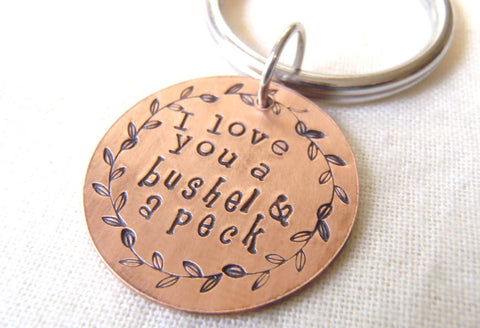 I love you a bushel and a peck keychain - Drake Designs Jewelry