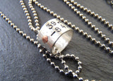 personalized coordinates charm necklace with hand stamped latitude and longitude - Drake Designs Jewelry