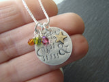 Love beyond the moon and stars personalized sterling silver mothers necklace - Drake Designs Jewelry