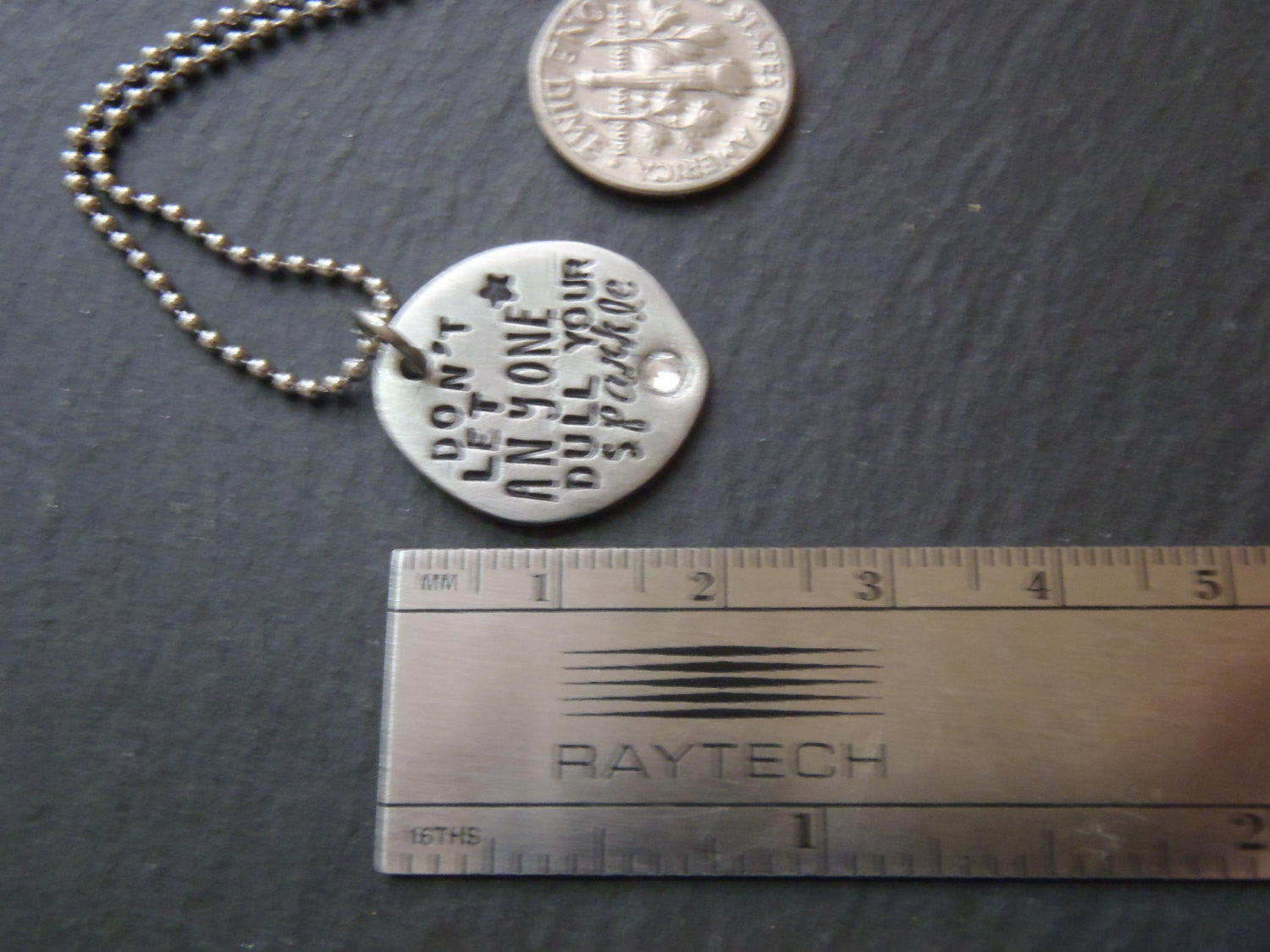 Motivational necklace - Don't let anyone dull your sparkle inspirational jewelry - Drake Designs Jewelry