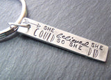 she belived she could so she did keychain - Drake Designs Jewelry