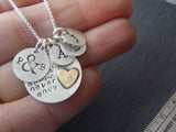 Personalized family necklace for mom with kid's initials -sterling silver mixed metal - Drake Designs Jewelry