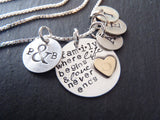 Personalized family necklace for mom with kid's initials -sterling silver mixed metal - Drake Designs Jewelry