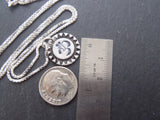 Recycled silver Om necklace rustic artisan sunburst jewelry - Drake Designs Jewelry