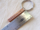 Personalized 7 year anniversary gift - copper Roman Numeral keychain - Drake Designs Jewelry