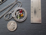 pewter eternity circle - mom Birthstone necklace - Drake Designs Jewelry
