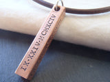 Leather and copper Personalized men's Necklace with Roman Numerals - Drake Designs Jewelry