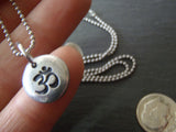 Om tiny pebble necklace - yoga jewelry - Drake Designs Jewelry