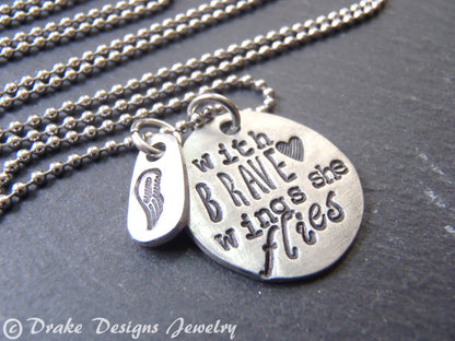 with brave wings she flies inspirational necklace - Drake Designs Jewelry