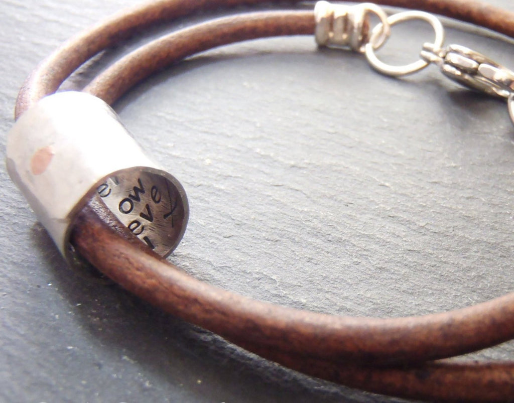 Custom secret message bracelet with your words hidden inside - Drake Designs Jewelry