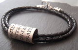 Custom men's leather bracelet personalized for men or women - Drake Designs Jewelry