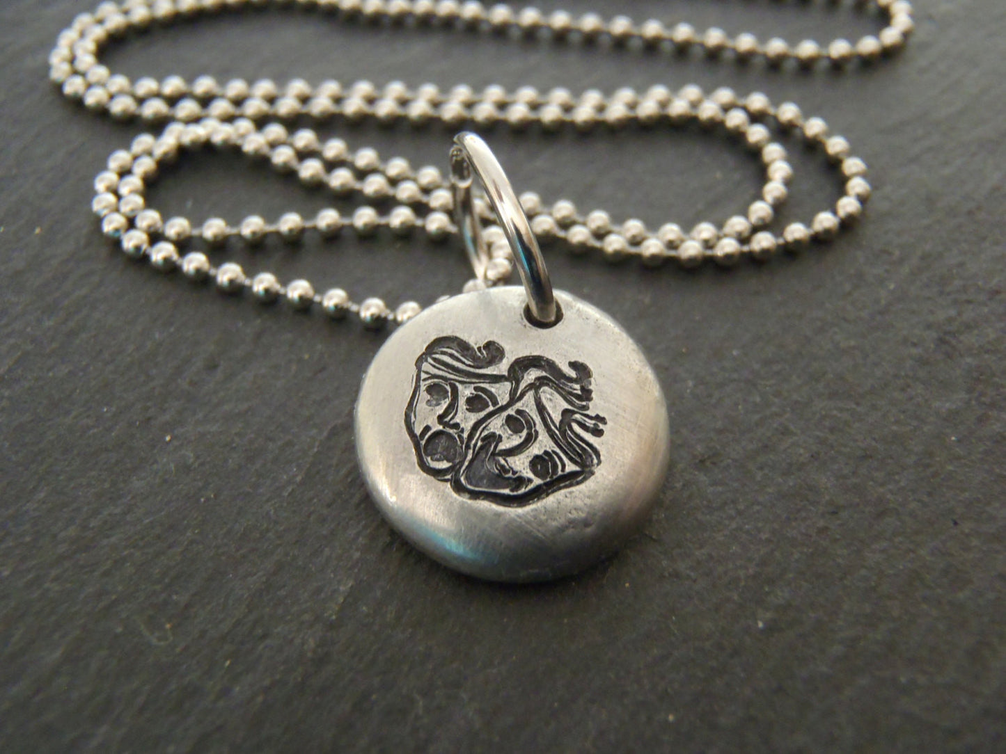 thespian Comedy tragedy necklace drama jewelry theater gift - Drake Designs Jewelry
