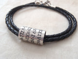 Custom men's leather bracelet personalized for men or women - Drake Designs Jewelry