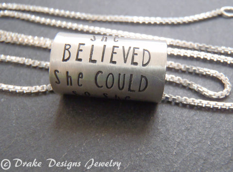 sterling silver she believed she could so she did necklace - Drake Designs Jewelry