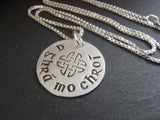 Sterling silver Celtic jewelry a ghrá mo chroí Irish necklace - Drake Designs Jewelry