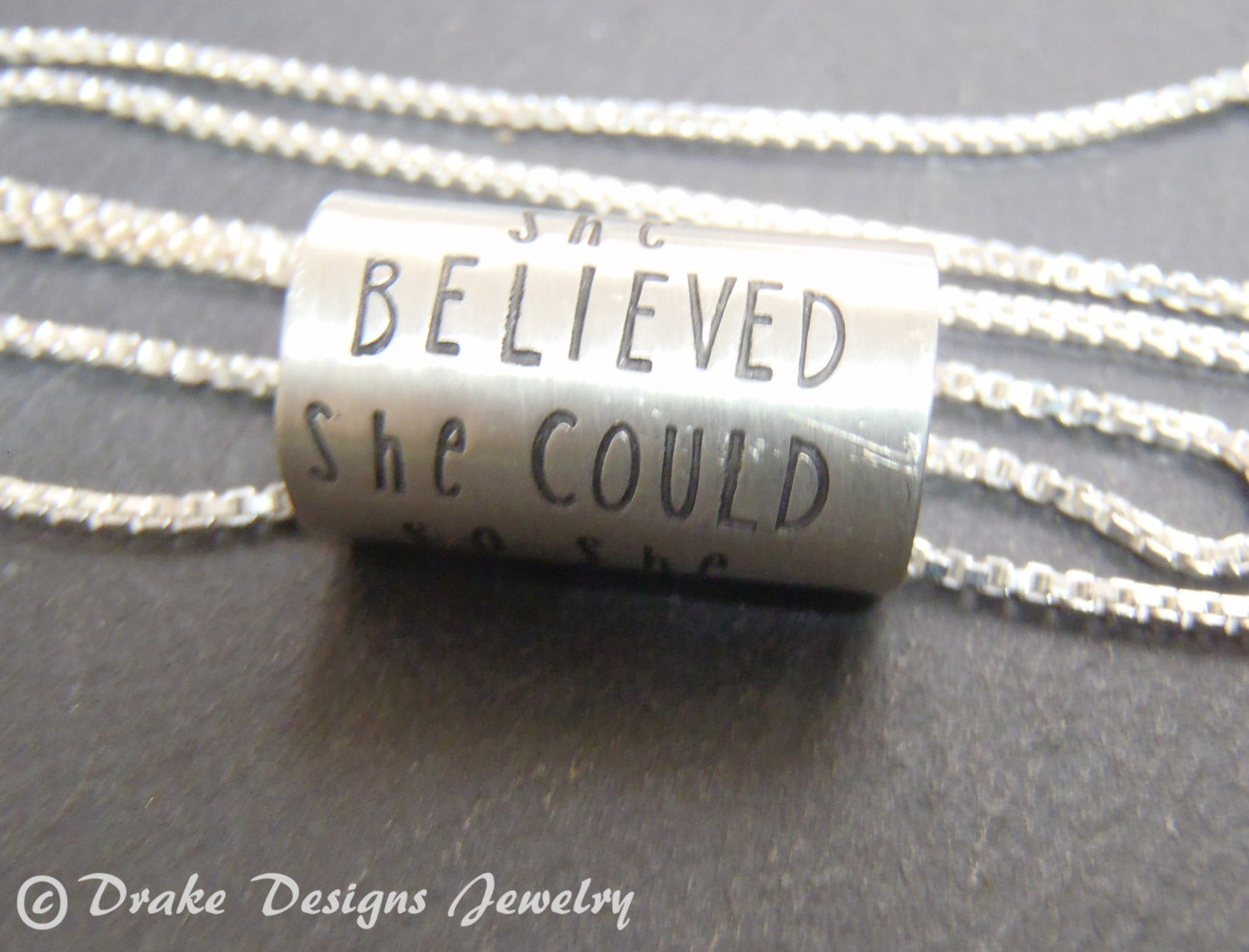 sterling silver she believed she could so she did necklace - Drake Designs Jewelry