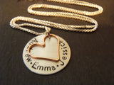 Sterling silver and rose gold fill mom necklace personalized with names - Drake Designs Jewelry
