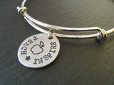 teacher bangle bracelet hand stamped jewelry gift for teacher - Drake Designs Jewelry