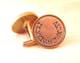 Seventh anniversary gift for men Custom cufflinks with date in Roman Numerals - Drake Designs Jewelry