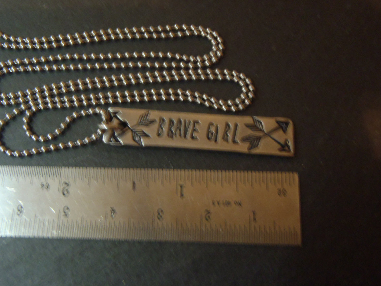 Motivational arrow Necklace - Brave girl - affirmation jewelry - Drake Designs Jewelry
