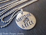 thanksgiving gratitude and grace necklace jewelry inspirational - Drake Designs Jewelry