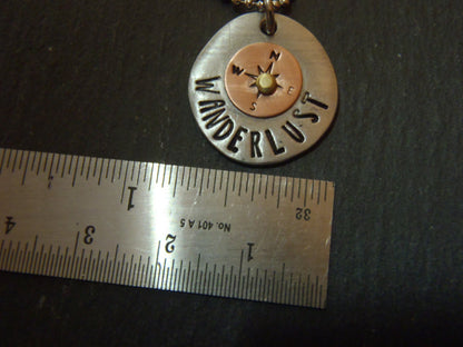 Travel compass necklace wanderlust necklace gifts for traveler wanderlust jewelry mixed metal - Drake Designs Jewelry