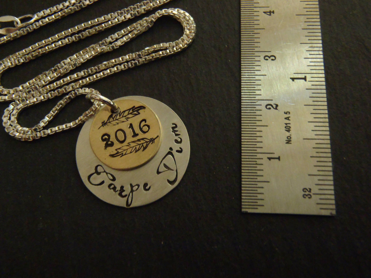 Sterling silver graduation gift for her carpe diem necklace seize the day inspirational jewelry - Drake Designs Jewelry