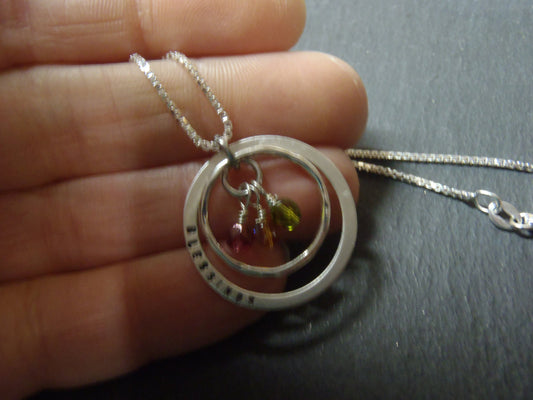 Sterling silver grandmother birthstone Necklace personalized mothers necklace with birthstones BLESSINGS - Drake Designs Jewelry