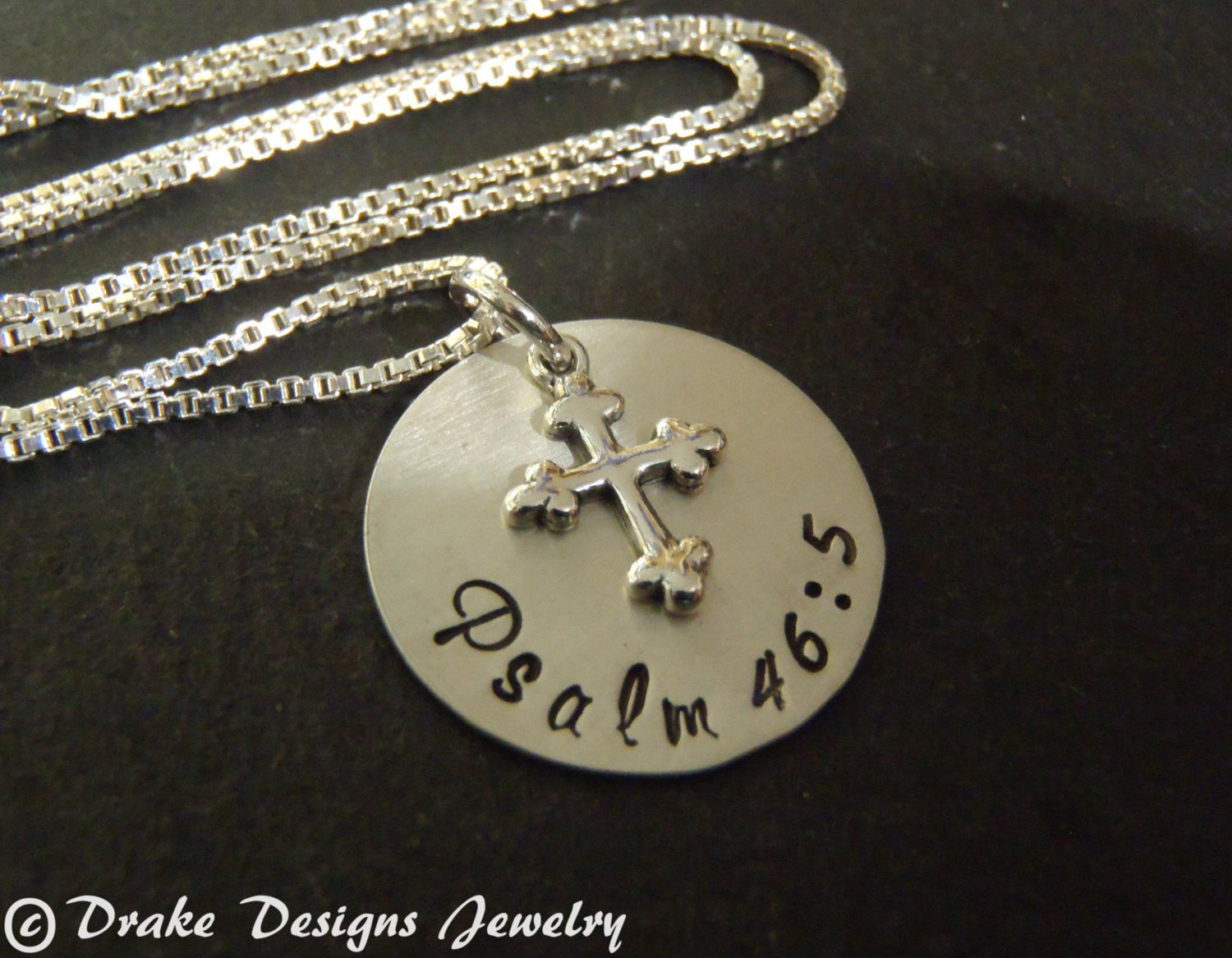 Scripture Jewelry - Sterling silver personalized Bible verse necklace - Drake Designs Jewelry