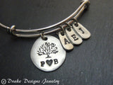 Personalized family tree bracelet for mom - tree of life bangle - Drake Designs Jewelry