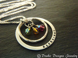 Sterling silver grandmother birthstone Necklace personalized mothers necklace with birthstones BLESSINGS - Drake Designs Jewelry