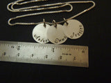 Mother's necklace personalized with children's names hand stamped on Sterling silver - Drake Designs Jewelry