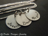 Sterling silver Mother's necklace personalized with names for mom - Drake Designs Jewelry