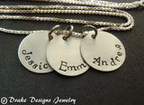 Sterling silver Mother's necklace personalized with names for mom - Drake Designs Jewelry