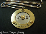 personalized Anniversary gift for wife - hand stamped initials and anniversary date necklace - Drake Designs Jewelry