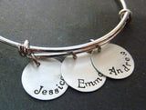 Mother's bangle bracelet with kids' names - Drake Designs Jewelry