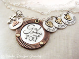 wife gift Family necklace God gave me you hand stamped personalized necklace - Drake Designs Jewelry