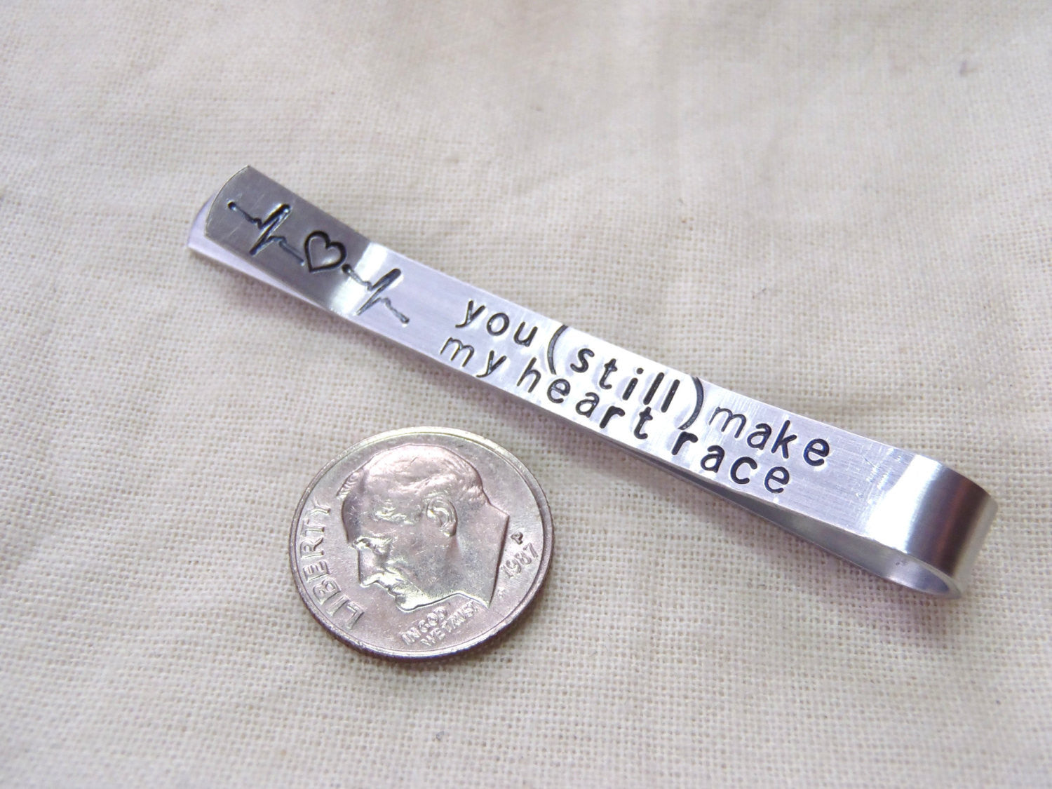 tie bar personalized with custom coordinates GPS latitude longitude Men's Tie Clip with secret Message - Drake Designs Jewelry