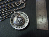 personalized family necklace for mom with hand stamped children's names and monogram initial - Drake Designs Jewelry