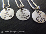 Tiny initial necklace personalized  sterling silver - Drake Designs Jewelry