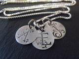 Sterling silver initial necklace for mom Personalize with custom initials - Drake Designs Jewelry