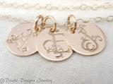personalized 14k gold fill initial mom necklace custom hand stamped - Drake Designs Jewelry