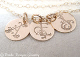 personalized 14k gold fill initial mom necklace custom hand stamped - Drake Designs Jewelry