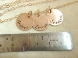 rose gold mom necklace with kid's names 14k gold fill - Drake Designs Jewelry