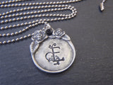 Vintage style initial necklace personalized - Drake Designs Jewelry