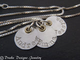 Tiny personalized name necklace hand stamped jewelry for mom - Drake Designs Jewelry