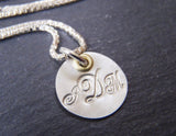 Personalized women's monogram necklace - mixed metal sterling silver - Drake Designs Jewelry