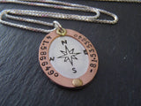 Personalized compass necklace with custom coordinates - Latitude and longitude jewelry - Drake Designs Jewelry