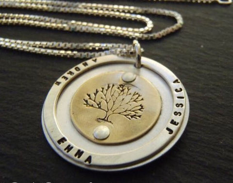 tree of life necklace personalized gold fill and sterling silver family tree necklace with names - Drake Designs Jewelry